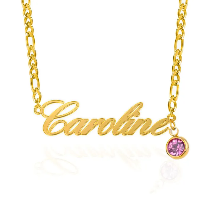 LUX Birthstone Name Necklace YNYS Necklaces