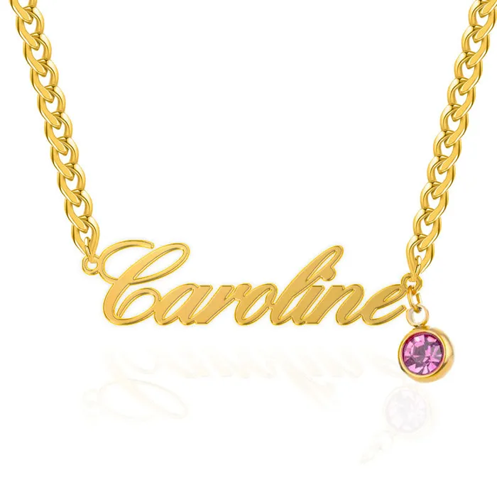 LUX Birthstone Name Necklace YNYS Necklaces
