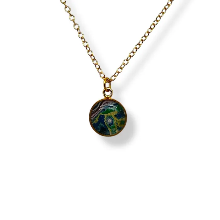 Michigan State Campus Rock Necklaces Amy Necklace Gold