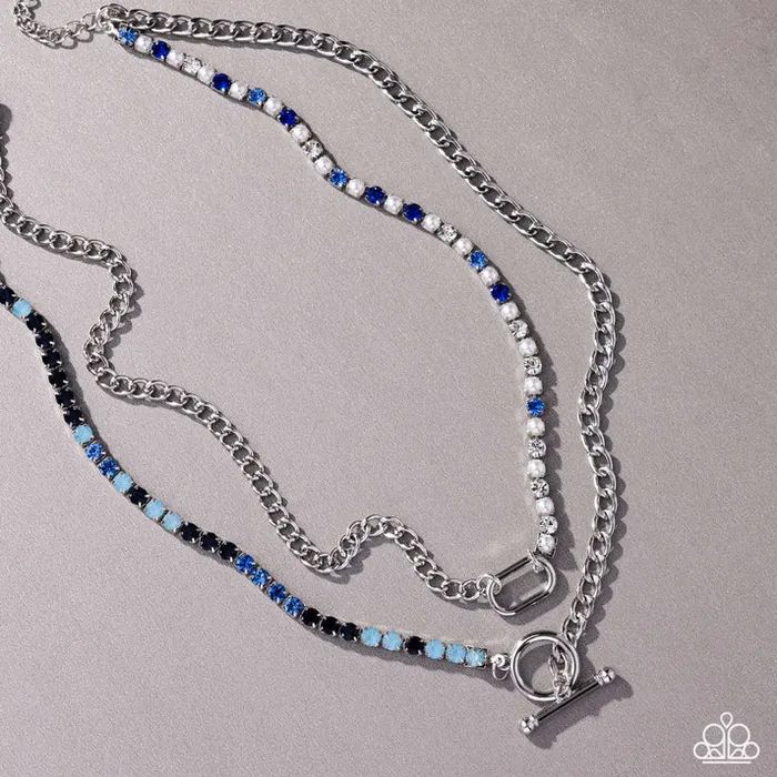 Necklaces A Finishing Touch Jewelry Paparazzi Mismatched Makeover Blue Necklace