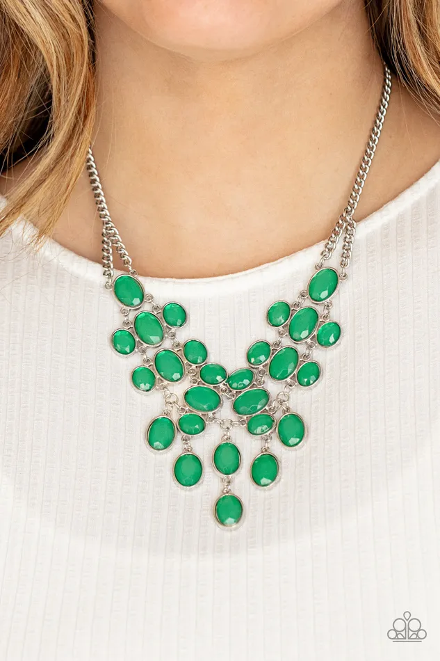 Necklaces A Finishing Touch Jewelry Paparazzi Serene Gleam Green Necklace