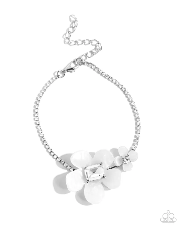Necklaces A Finishing Touch Paparazzi Dainty Deduction White Necklace and Dainty Devotee White Bracelet 2 Piece Set