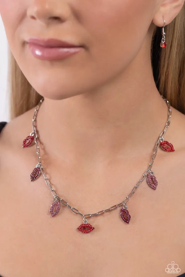 Necklaces A Finishing Touch Paparazzi KISS the Mark Red Necklace