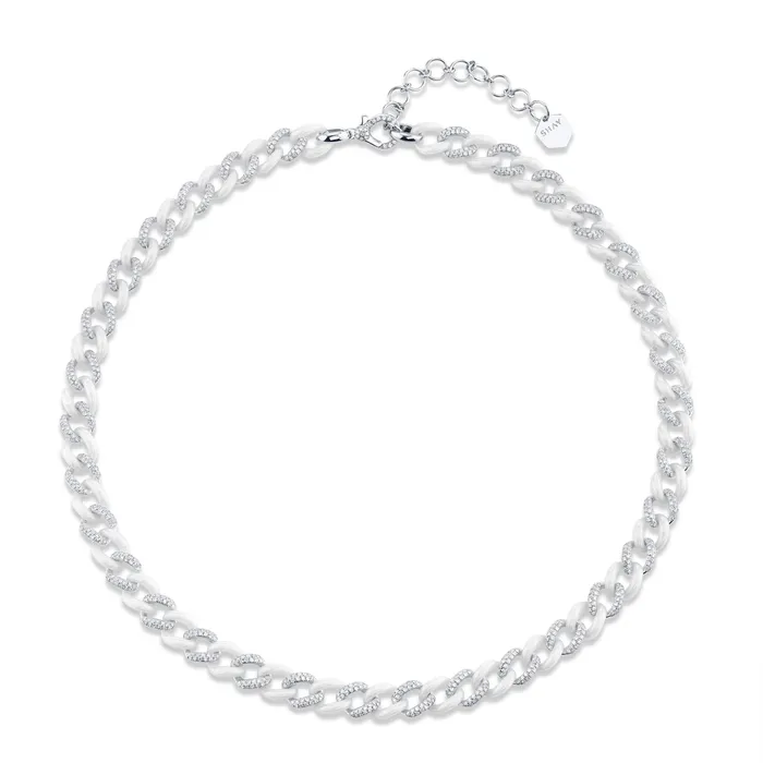 Necklaces DIAMOND CERAMIC ALTERNATING MEDIUM LINK NECKLACE SHAY JEWELRY