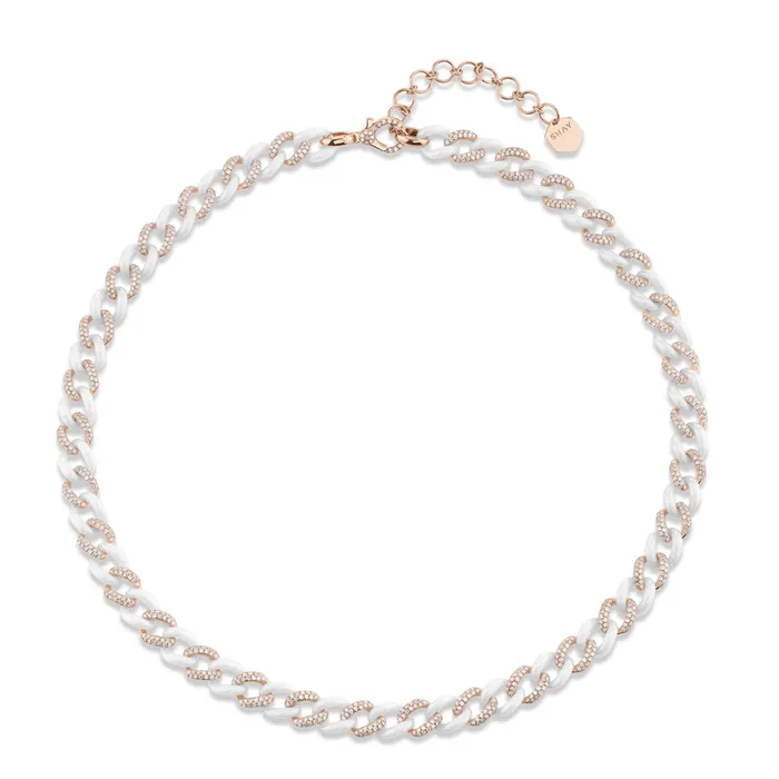 Necklaces DIAMOND CERAMIC ALTERNATING MEDIUM LINK NECKLACE SHAY JEWELRY