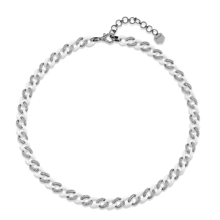 Necklaces DIAMOND CERAMIC ALTERNATING MEDIUM LINK NECKLACE SHAY JEWELRY