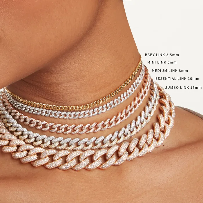 Necklaces DIAMOND CERAMIC ALTERNATING MEDIUM LINK NECKLACE SHAY JEWELRY