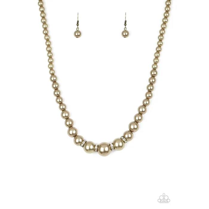 Necklaces Paparazzi Party Pearls Brass Necklace A Finishing Touch Jewelry