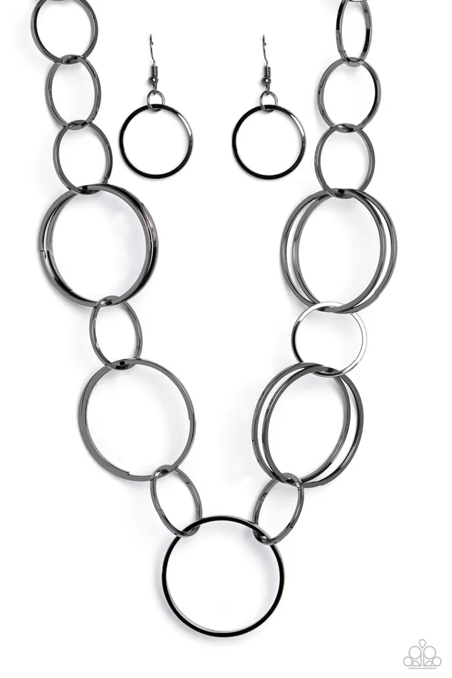Necklaces Paparazzi Shimmering Symphony Black Necklace A Finishing Touch Jewelry