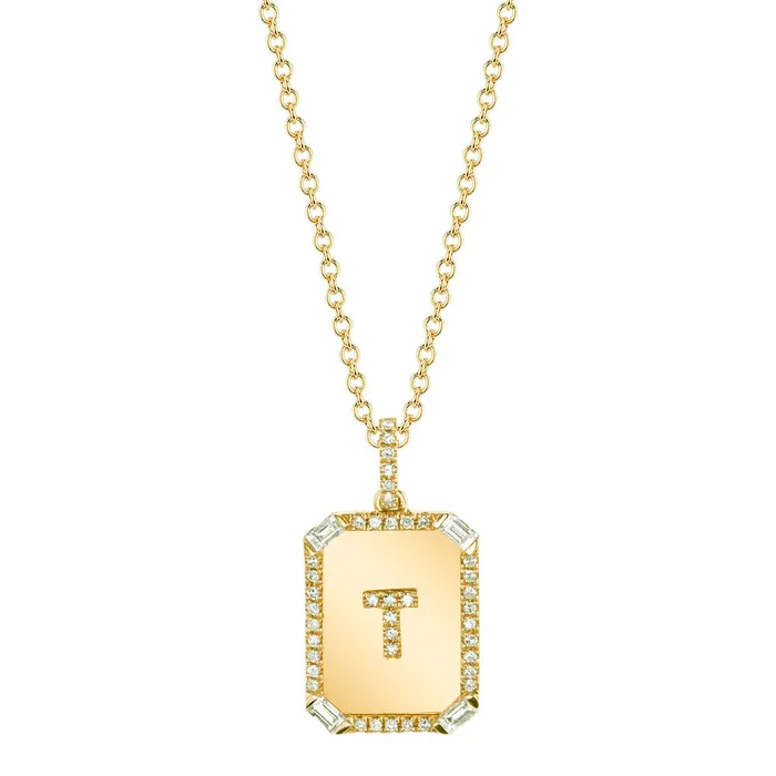 Necklaces SHAY JEWELRY INITIAL MINI NAMEPLATE NECKLACE