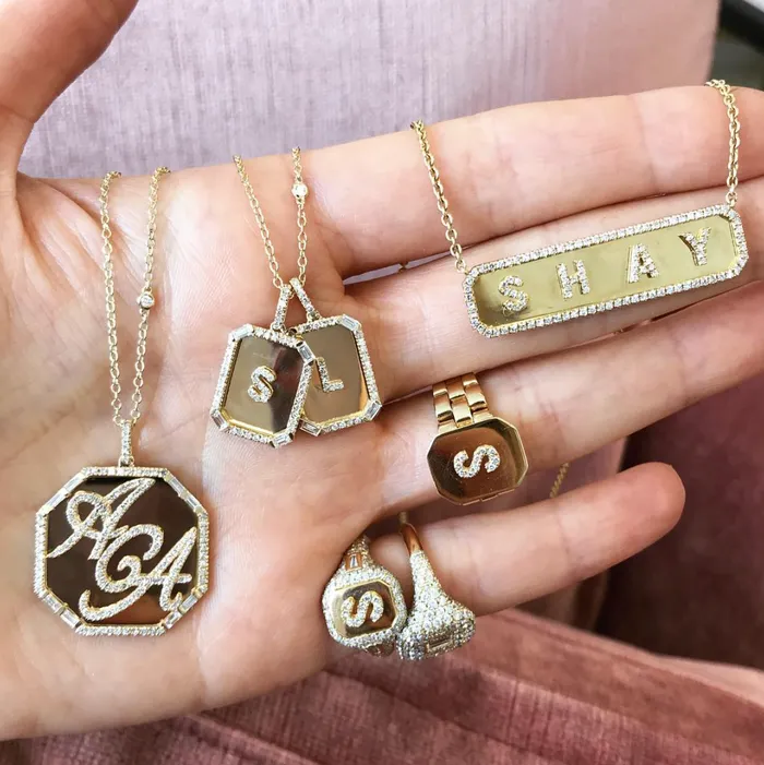Necklaces SHAY JEWELRY INITIAL MINI NAMEPLATE NECKLACE
