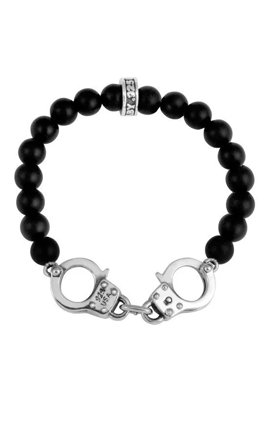 Onyx Bead Bracelet wHandcuffs King Baby Bracelets