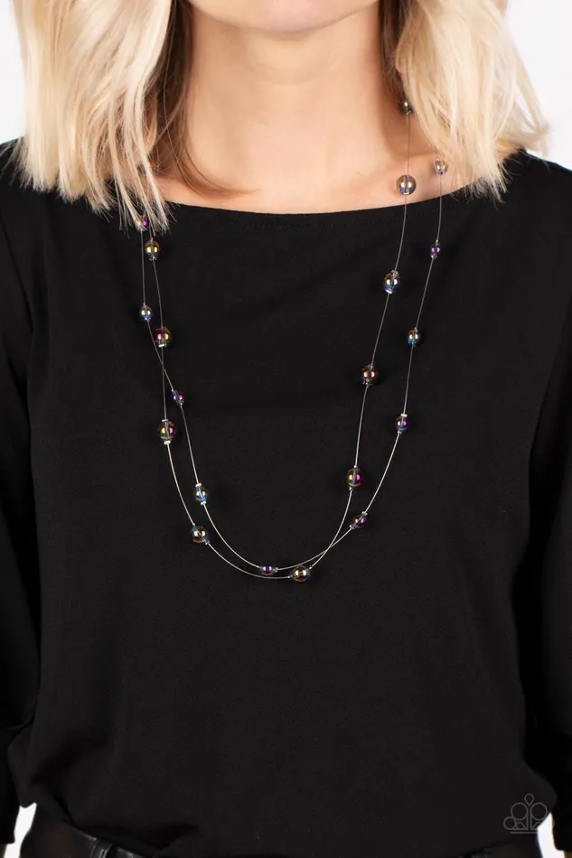 Paparazzi 2 Piece Set Interstellar Illusions Purple Necklace Optical Auras Purple Bracelet A Finishing Touch Jewelry Bracelets