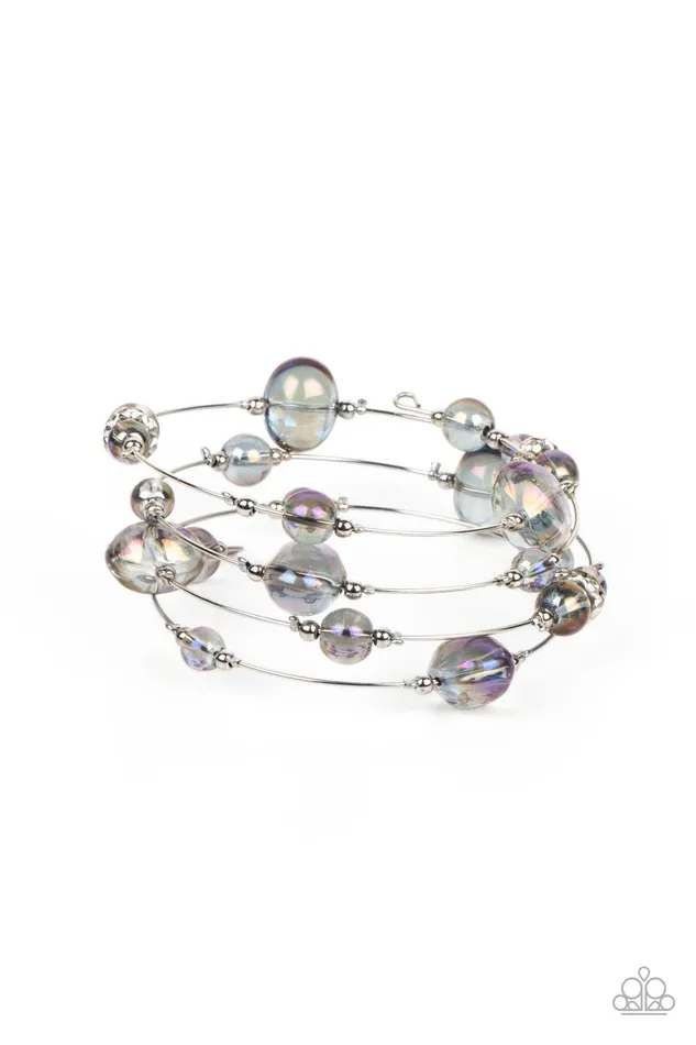 Paparazzi 2 Piece Set Interstellar Illusions Purple Necklace Optical Auras Purple Bracelet A Finishing Touch Jewelry Bracelets