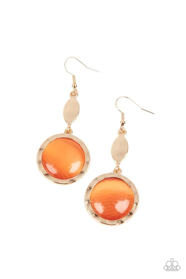 Paparazzi 2pc set Magic Carpet Cruise Orange Necklace Magically Magnificent Orange Earrings A Finishing Touch Jewelry Earrings