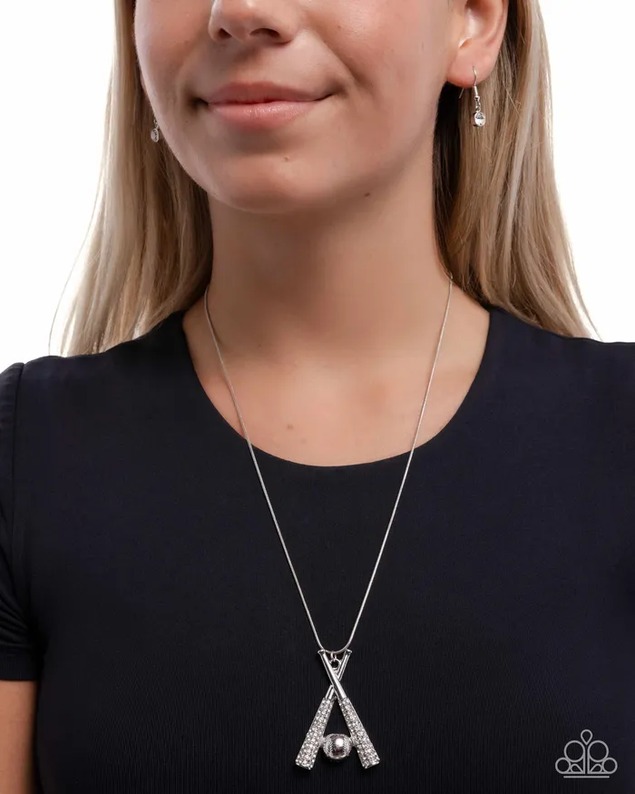 Paparazzi Accessories Necklaces Paparazzi Play Ball White Necklace