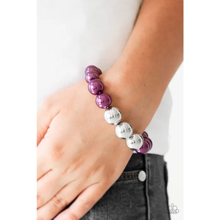 Paparazzi All Dressed UPTOWN Purple Pearl Bracelet A Finishing Touch Jewelry Bracelets