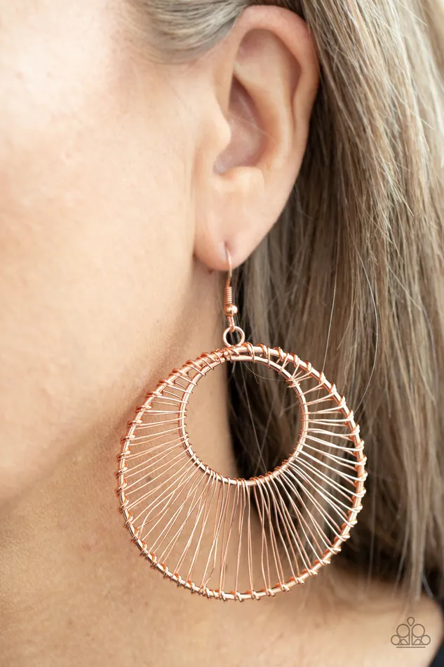 Paparazzi Artisan Applique Copper Earrings A Finishing Touch Jewelry Earrings