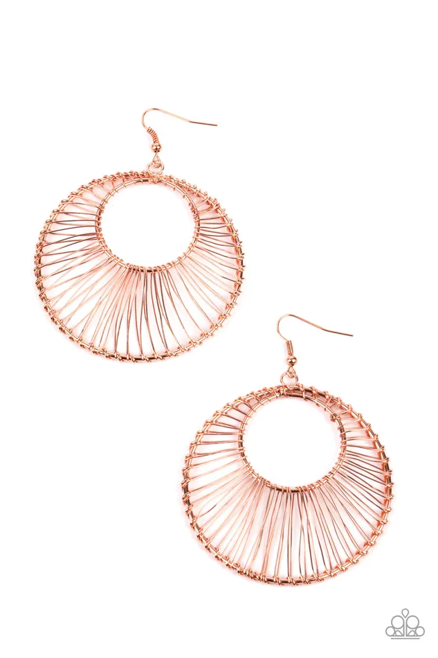 Paparazzi Artisan Applique Copper Earrings A Finishing Touch Jewelry Earrings