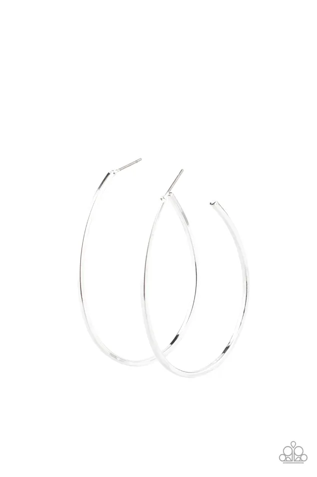 Paparazzi Cool Curves Silver Hoop Earrings A Finishing Touch Jewelry Earrings