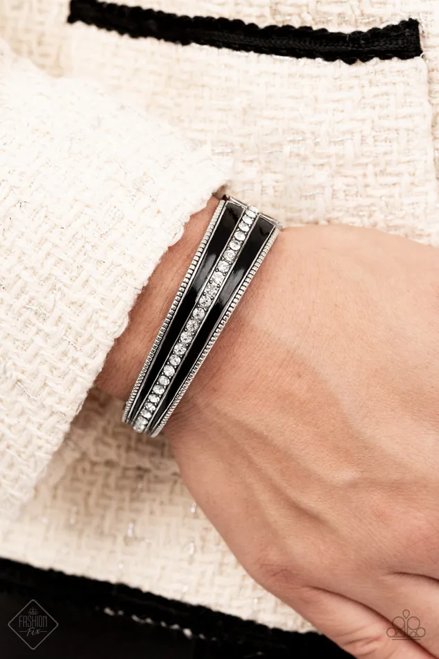 Paparazzi Exquisitely Empirical Fashion Fix Black Bracelet A Finishing Touch Jewelry Bracelets