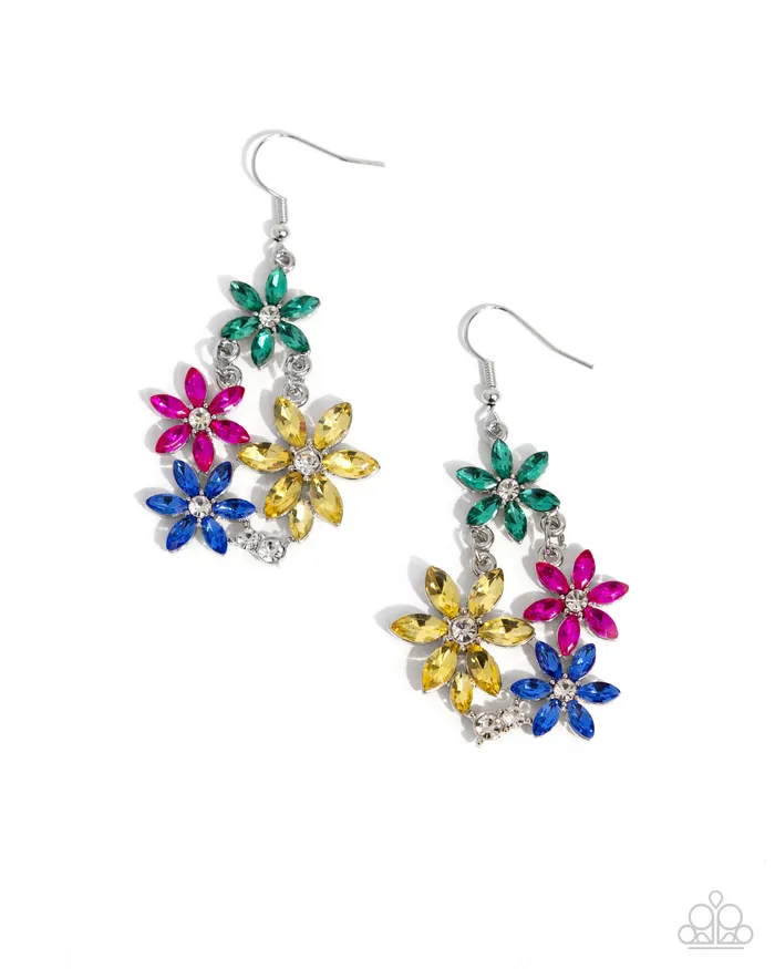 Paparazzi Floral Founder Multi Earrings Paparazzi Accessories Earrings