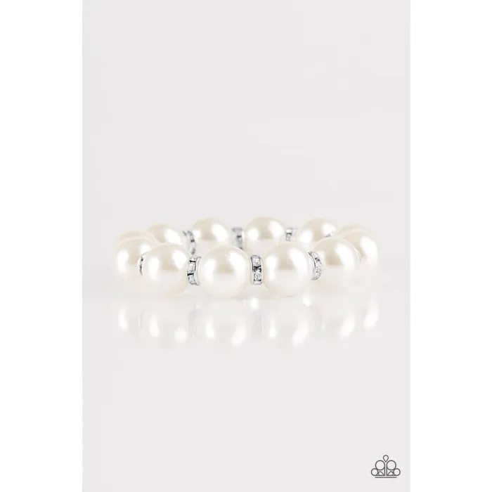 Paparazzi Here Comes The BRIDESMAID White Bracelet A Finishing Touch Jewelry Bracelets