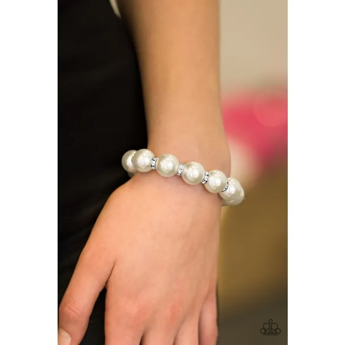 Paparazzi Here Comes The BRIDESMAID White Bracelet A Finishing Touch Jewelry Bracelets