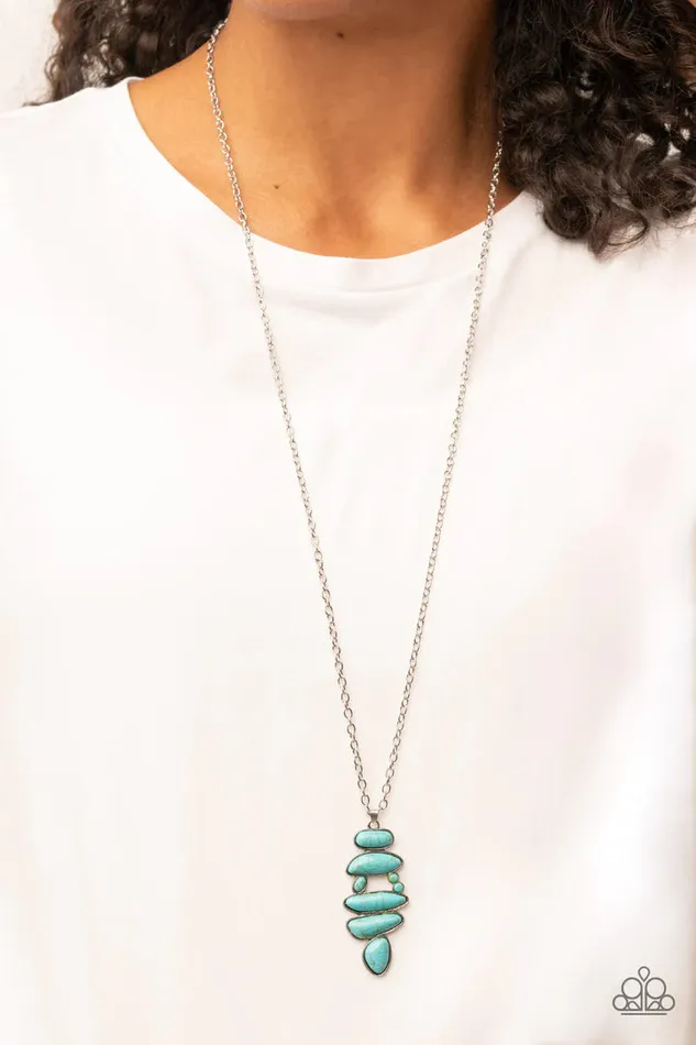 Paparazzi Mojave Mountaineer Blue Necklace A Finishing Touch Jewelry Necklaces
