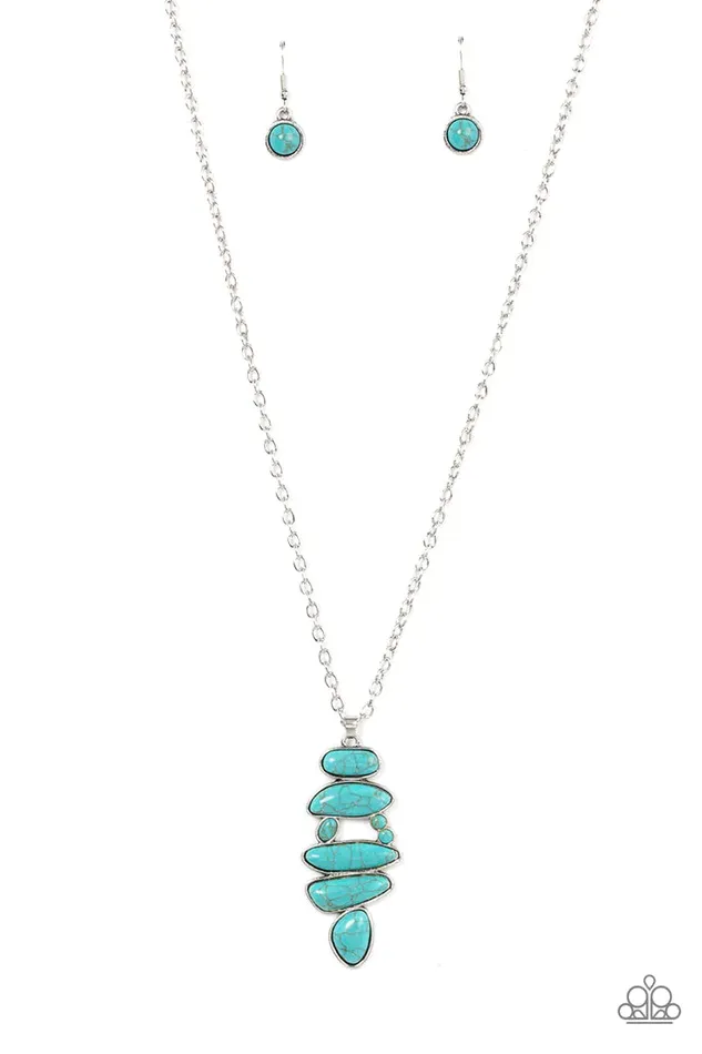 Paparazzi Mojave Mountaineer Blue Necklace A Finishing Touch Jewelry Necklaces
