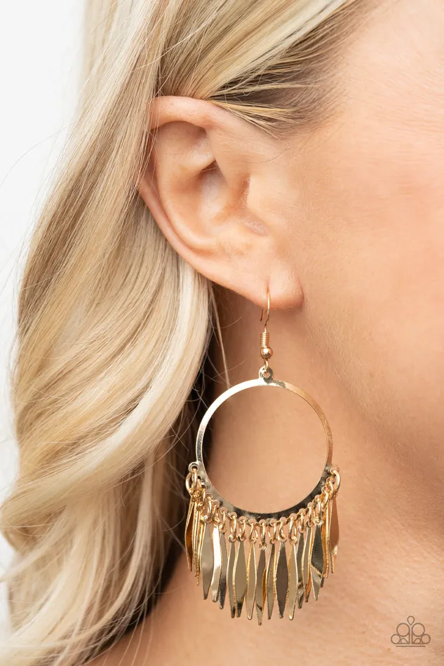 Paparazzi Radiant Chimes Gold Earrings A Finishing Touch Jewelry Earrings