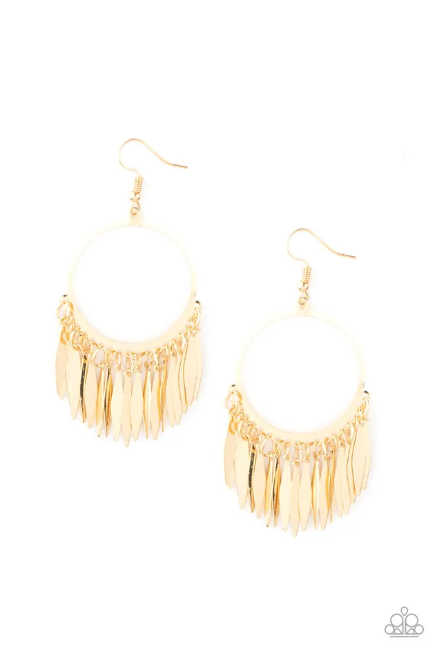 Paparazzi Radiant Chimes Gold Earrings A Finishing Touch Jewelry Earrings