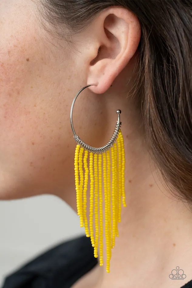 Paparazzi Saguaro Breeze Yellow Earrings A Finishing Touch Jewelry Earrings