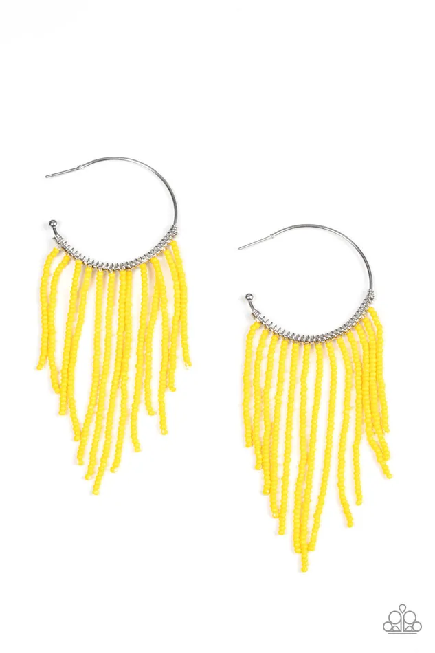 Paparazzi Saguaro Breeze Yellow Earrings A Finishing Touch Jewelry Earrings