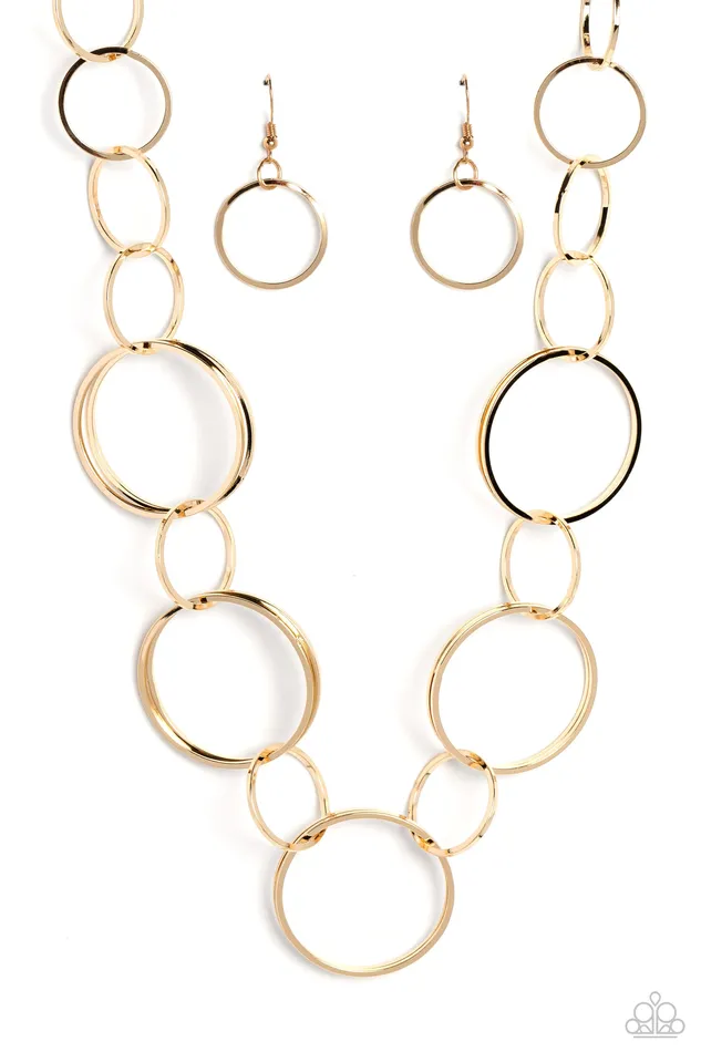 Paparazzi Shimmering Symphony Gold Necklace A Finishing Touch Jewelry Necklaces
