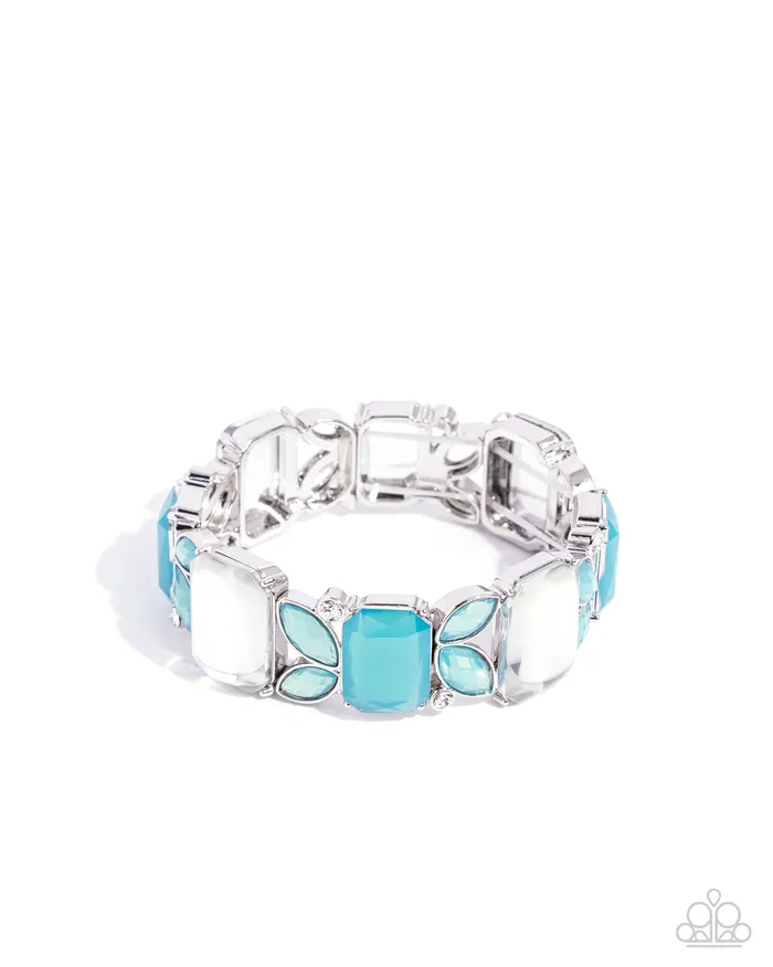 Paparzzi Lavish Laurels Blue Bracelet A Finishing Touch Bracelets