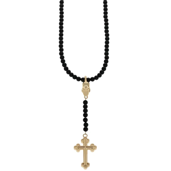 Rings King Baby Rosary with 8mm Beads 10K Gold Skull and Traditional Cross w TBar Toggle Rings King Baby Rosary with 8mm Beads 10K Gold Skull and Traditional Cross w TBar Toggle