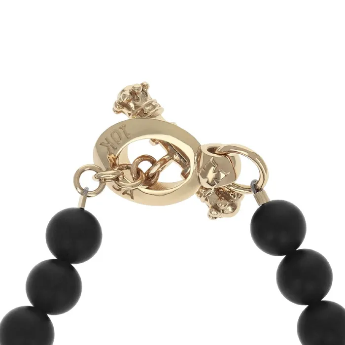 Rings King Baby Rosary with 8mm Beads 10K Gold Skull and Traditional Cross w TBar Toggle Rings King Baby Rosary with 8mm Beads 10K Gold Skull and Traditional Cross w TBar Toggle