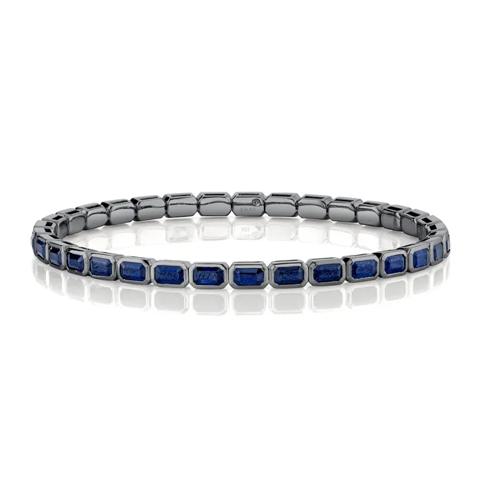 SHAY JEWELRY Bracelets MENS BLUE SAPPHIRE BEZEL STRETCH BRACELET