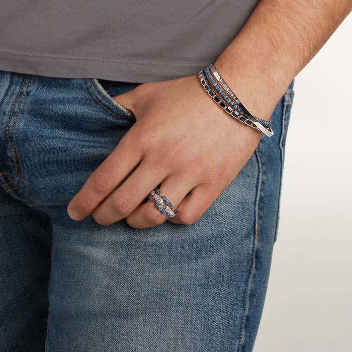 SHAY JEWELRY Bracelets MENS BLUE SAPPHIRE BEZEL STRETCH BRACELET