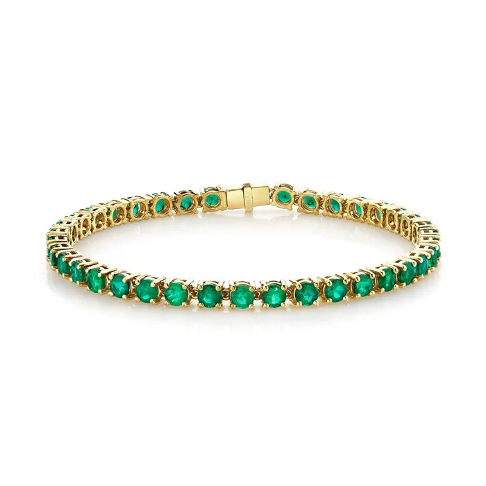 SHAY JEWELRY Bracelets MENS ROUND EMERALD TENNIS BRACELET