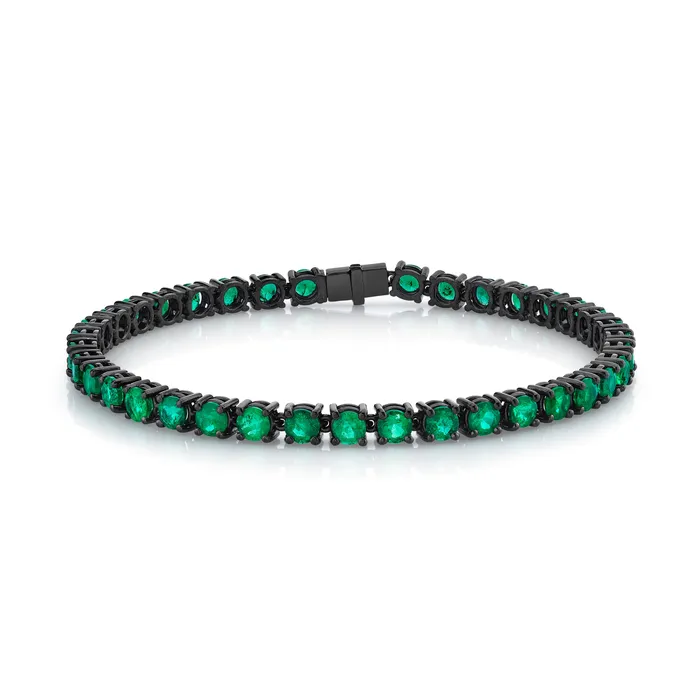 SHAY JEWELRY Bracelets MENS ROUND EMERALD TENNIS BRACELET