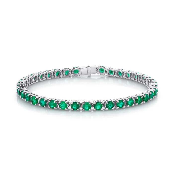 SHAY JEWELRY Bracelets MENS ROUND EMERALD TENNIS BRACELET