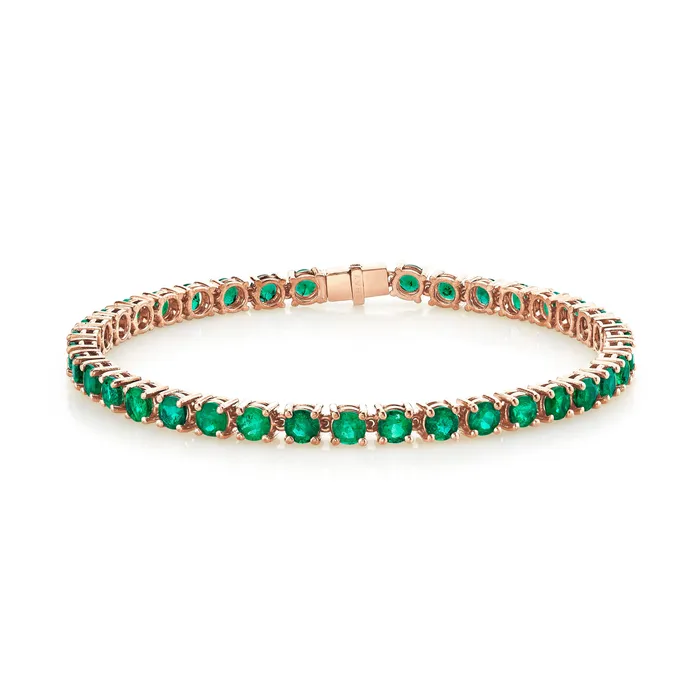 SHAY JEWELRY Bracelets MENS ROUND EMERALD TENNIS BRACELET