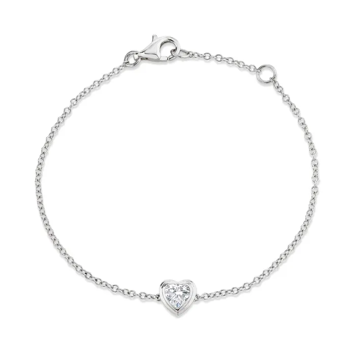 SHAY JEWELRY Bracelets MINI ME DIAMOND BEZEL HEART BRACELET