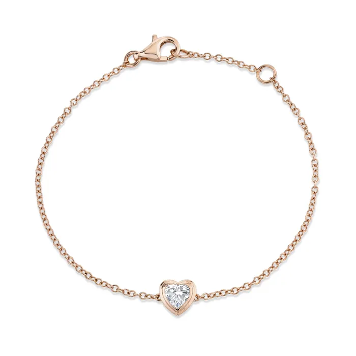 SHAY JEWELRY Bracelets MINI ME DIAMOND BEZEL HEART BRACELET