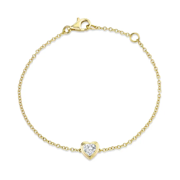 SHAY JEWELRY Bracelets MINI ME DIAMOND BEZEL HEART BRACELET