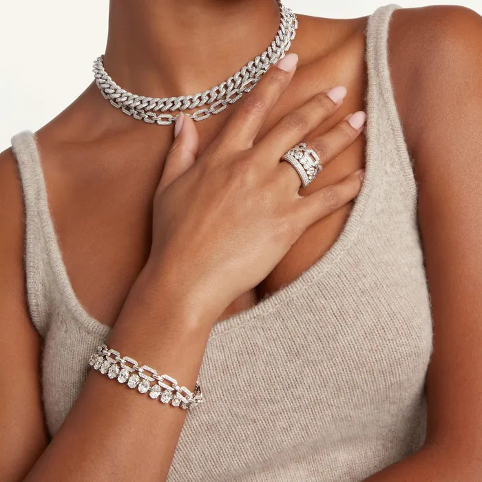 SHAY JEWELRY Bracelets READY TO SHIP DIAMOND PAVE FLAT GEO LINK BRACELET