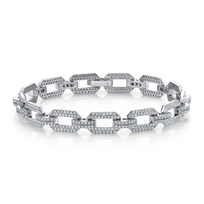 SHAY JEWELRY Bracelets READY TO SHIP DIAMOND PAVE FLAT GEO LINK BRACELET