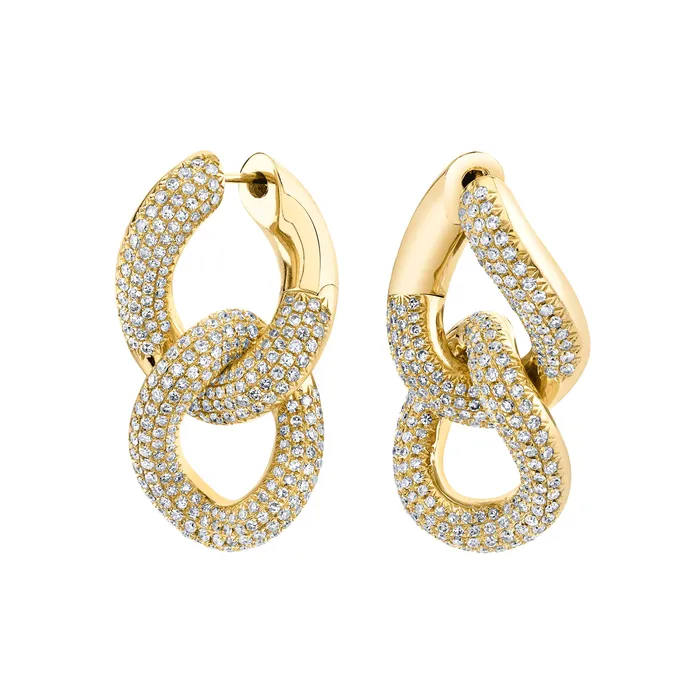 SHAY JEWELRY Earrings DIAMOND DOUBLE PAVE LINK EARRINGS